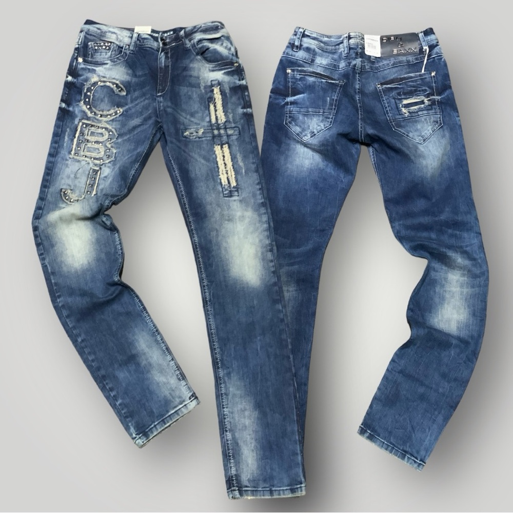 Men's Cipo & Baxx CD431 Mid Blue Denim Pants
